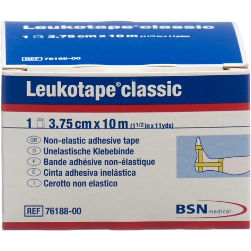 Leukotape Classic unelastische Klebebinde 10m x 3.75cm Gelb buy online