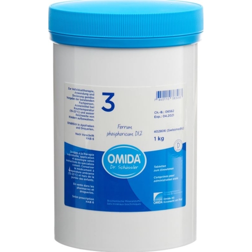 Omida Schüssler No3 Ferr Phos Tabletten D 12 1000g buy online