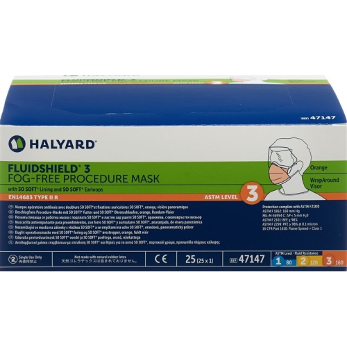 Halyard Mask Fluidshield 3 Visier Iir Schl 25 Stück buy online