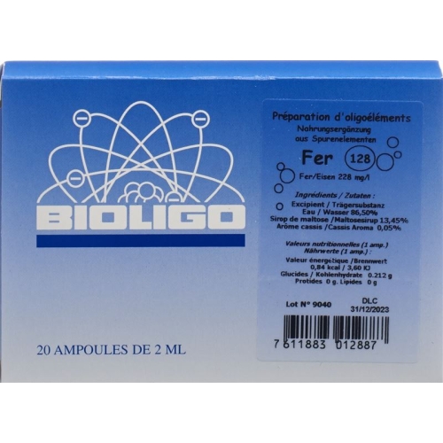 Bioligo Fer Lösung 20 Ampullen 2ml buy online