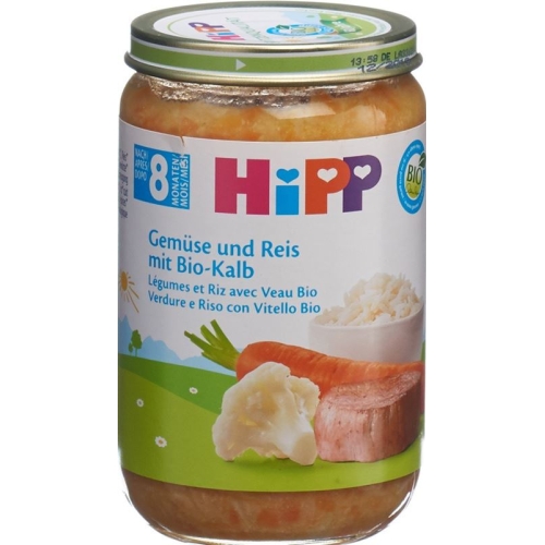 Hipp Gemüse U Reis M Kalbfleisch 8m Bio Glas 220 buy online