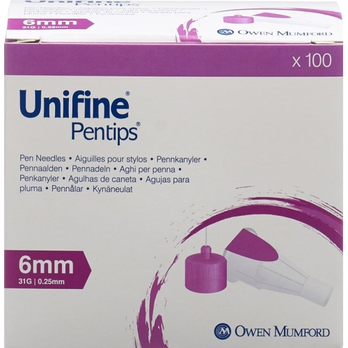 UNIFINE Pentips needles 31G 0.25x6mm 100 pcs buy online