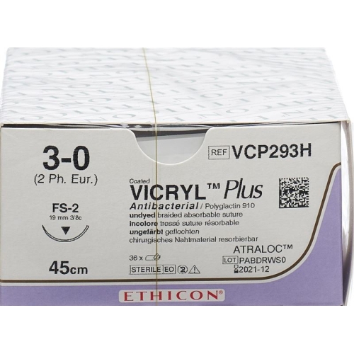 Vicryl Plus 45cm Ungefaerbt 3-0 Fs-2 36 Stück buy online