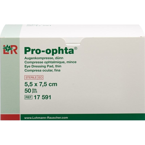 Pro-Ophta Augenkompresse 5.5x7.5cm Dünn Steril 50 Stück buy online