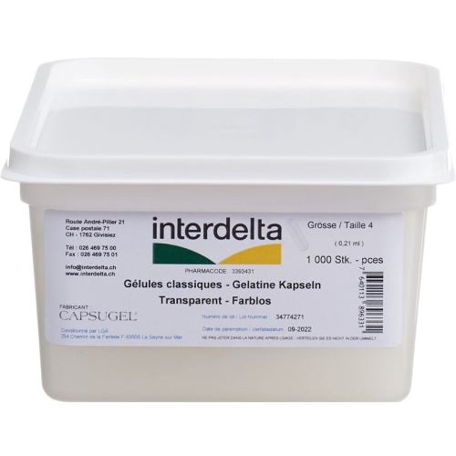 Gelatine Kapseln 4 Transparent Interdelta 1000 Stück buy online