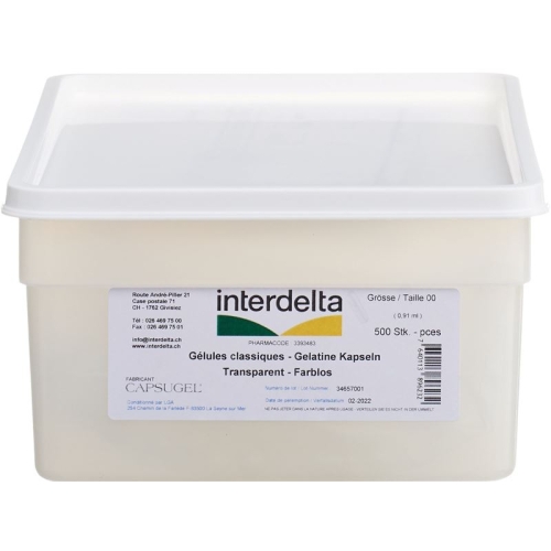 Gelatine Kapseln 00 Transparent Interdelta 500 Stück buy online