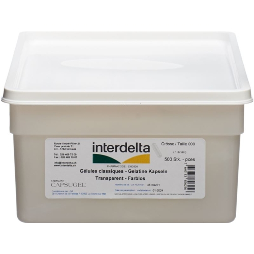 Gelatine Kapseln 000 Transparent Interdelta 500 Stück buy online