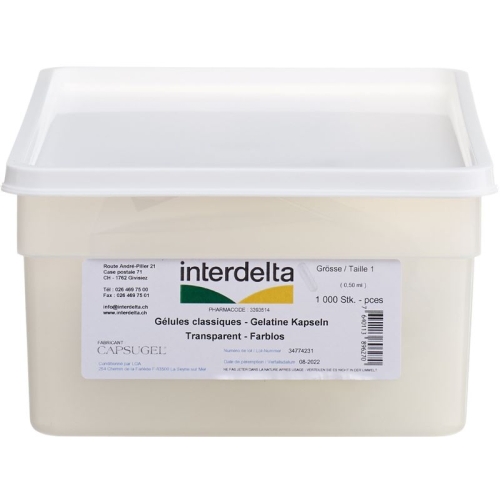 Gelatine Kapseln 1 Transparent Interdelta 1000 Stück buy online