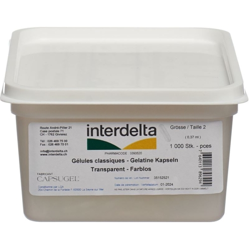 Gelatine Kapseln 2 Transparent Interdelta 1000 Stück buy online