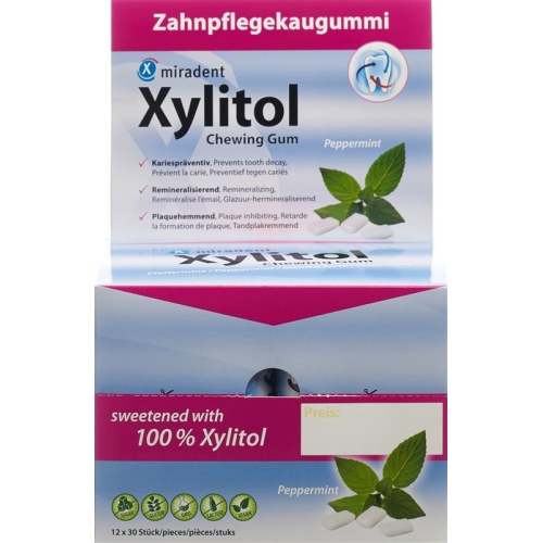 Miradent Xylitol Zahnpflege Kaugummi Min 12x 30 Stück buy online