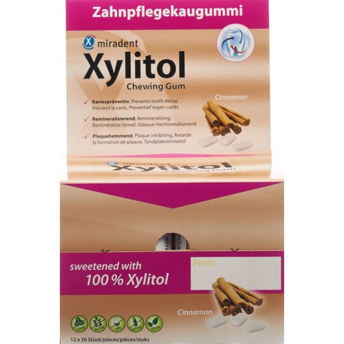 Miradent Xylitol Zahnpflege Kaugummi Zimt 12x 30 Stück buy online