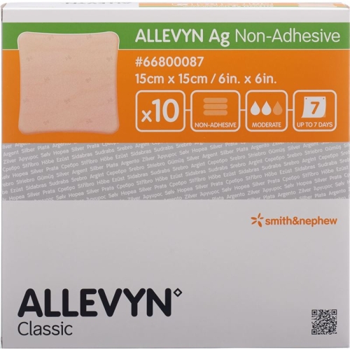 Allevyn Ag Non-Adhesive Wundkompressen 15x15cm 10 Stück buy online