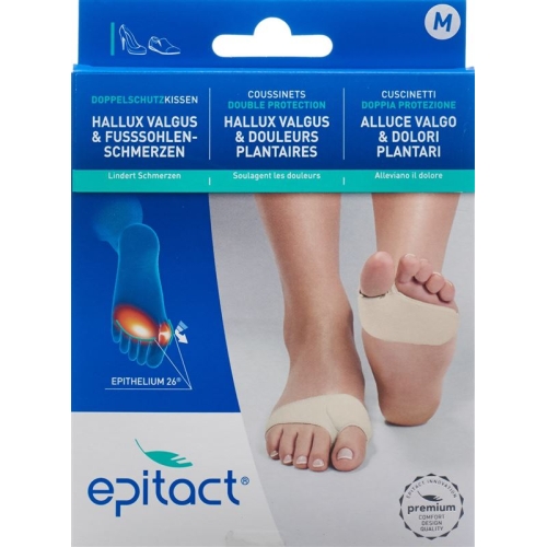 Epitact Doppelschutzkissen Hallux Valgus und Schmerzende Fusssohlen Grösse M 24-27cm 1 Paar buy online