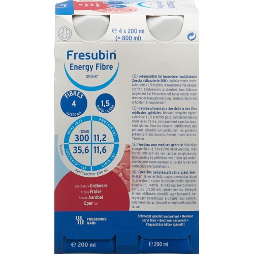 Fresubin Energy Fibre Drink Erdbeer 4x 200ml buy online