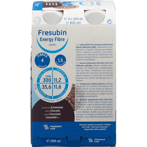 Fresubin Energy Fibre Drink Schokolade 4x 200ml buy online