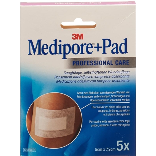 3M Medipore + Pad 5x7.2cm / Wundkissen 2.8x3.8cm 5 Stück buy online