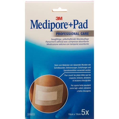 3M Medipore + Pad 10x15cm / Wundkissen 5x10.5cm 5 Stück buy online