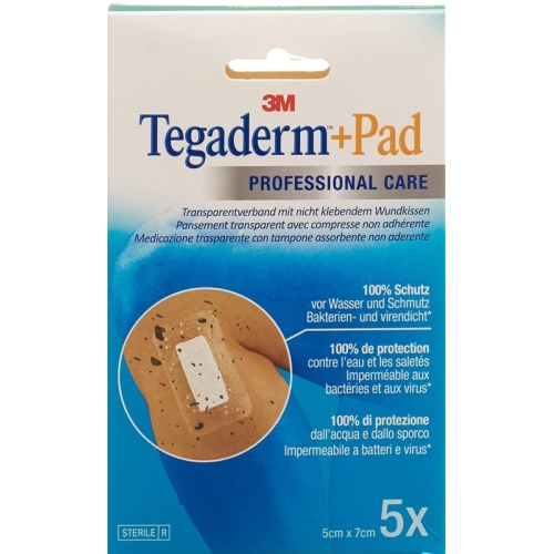 3M Tegaderm + Pad 5x7cm / Wundkissen 2.5x4cm 5 Stück buy online