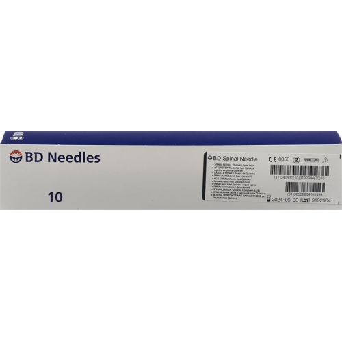 BD Yale Spinal Nadeln 22g 0.7x127mm Schwarz 10 Stück buy online