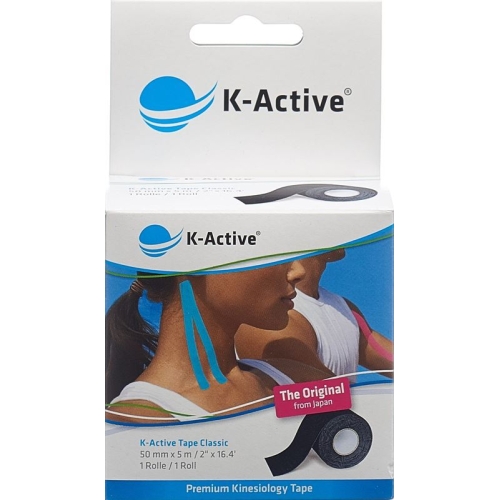 K-active Kinesio Tape 5cmx5m Schwarz Wasserabweisend buy online