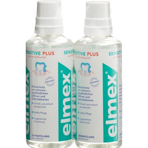 Elmex Sensitive Plus Zahnspülung Duo 2x 400ml buy online