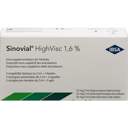 Sinovial High Visc Injektionslösung 1.6% 3 Fertigspritzen 2ml buy online