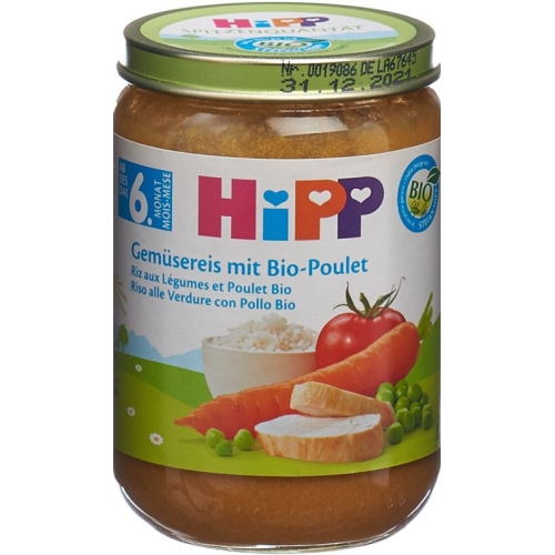 Hipp Gemüsereis mit Bio-Poulet Glas 190g buy online