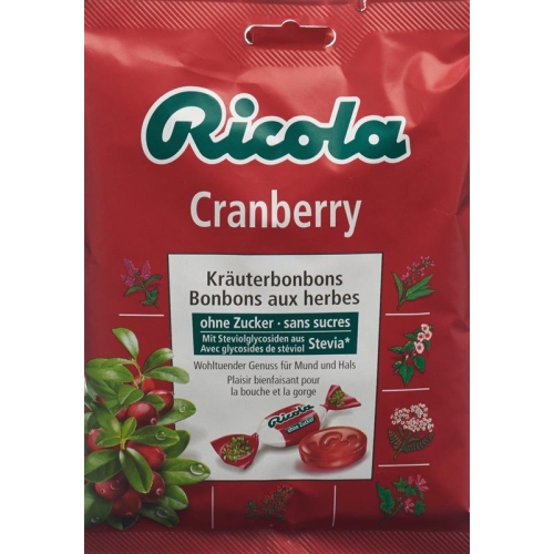 Ricola Cranberry Kräuterbonbons ohne Zucker Beutel 125g buy online