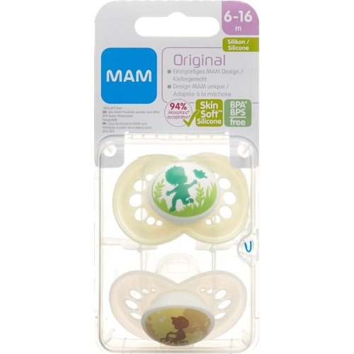 MAM Original Nuggi Silikon 6 bis 16 Monate Spezialkollektion Girl 2 Stück buy online