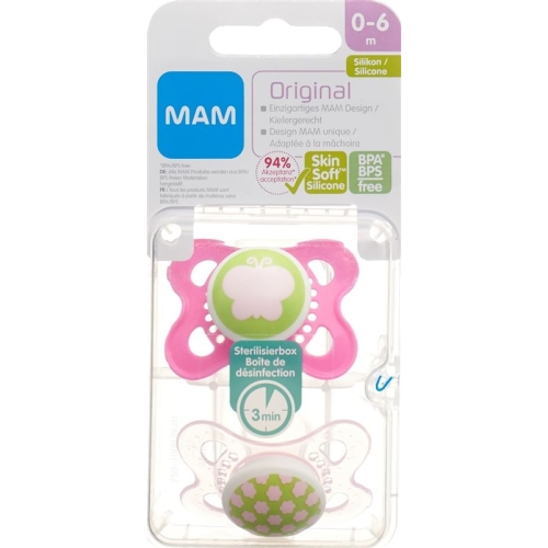 MAM Original Nuggi Silikon 0 bis 6 Monate Spezialkollektion Girl 2 Stück buy online