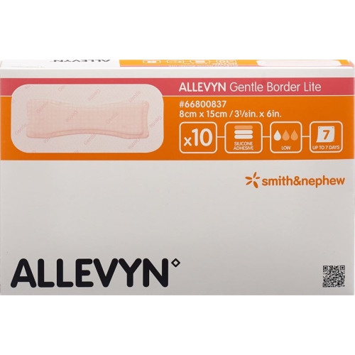 Allevyn Gentle Border Lite Wundverband 8x15cm 10 Stück buy online