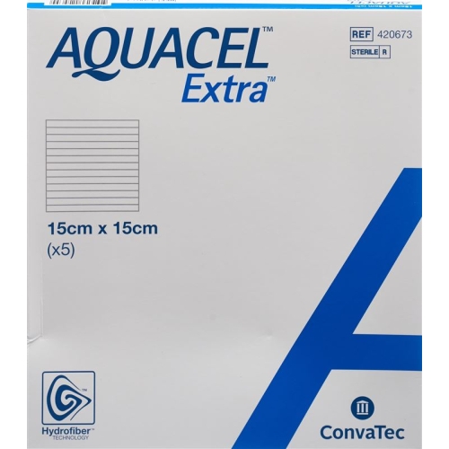 Aquacel Extra Hydrofiber Verb 15x15cm (n) 5 Stück buy online