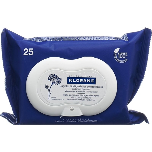 Klorane Removable make-up removal cloths cornflower 25 pieces buy online