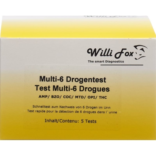 Willi Fox drug test Multi 6 drug urine 5 pcs buy online