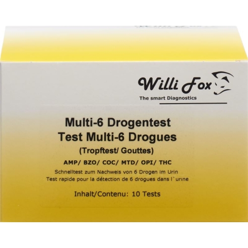 Willi Fox drug test Multi 6 drug urine 10 pcs buy online