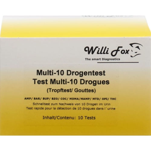 Willi Fox Drug Test Multi 10 drugs Urine 10 pcs buy online