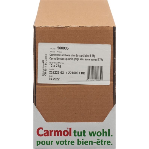 Carmol Tray Hals-Bonbons ohne Zucker 12 Beutel 75g buy online