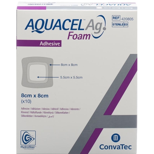 Aquacel Ag Foam 8x8cm Adhesive 10 Stück buy online