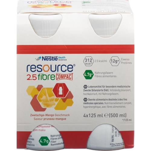 Resource 2.5 Fibre Compact Drink Zwetschge-Mango 4x 125ml buy online