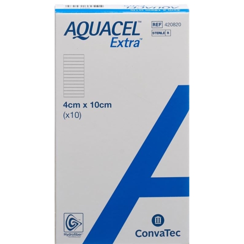 AQUACEL Extra Hydrofiber dressing 4x10cm 10 pcs buy online