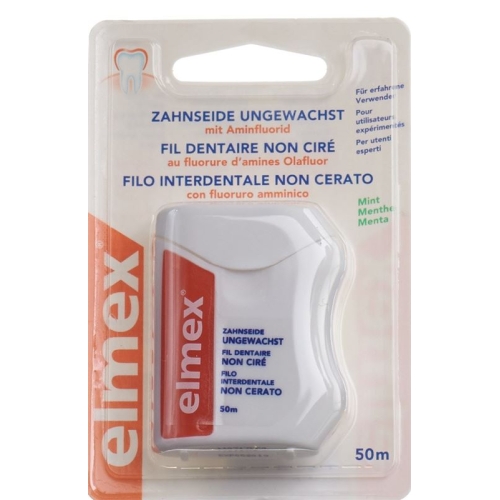 elmex dental floss 50m unwaxed buy online