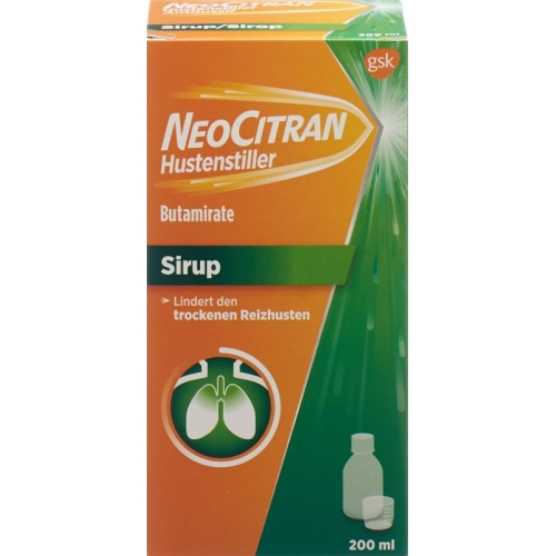 NeoCitran cough suppressants syrup 15 mg / 10 ml 200 ml Glasfl buy online