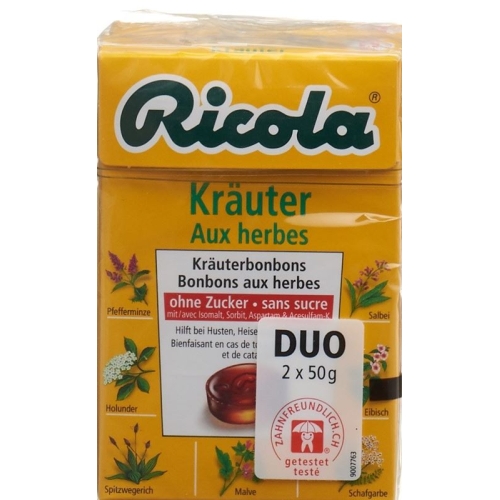 Ricola herbal sweets without sugar Box 2 x 50 g buy online