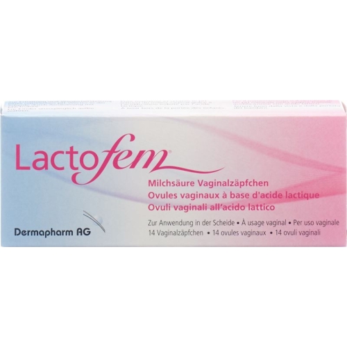 Lactofem lactic acid vaginal suppositories 14 pieces buy online