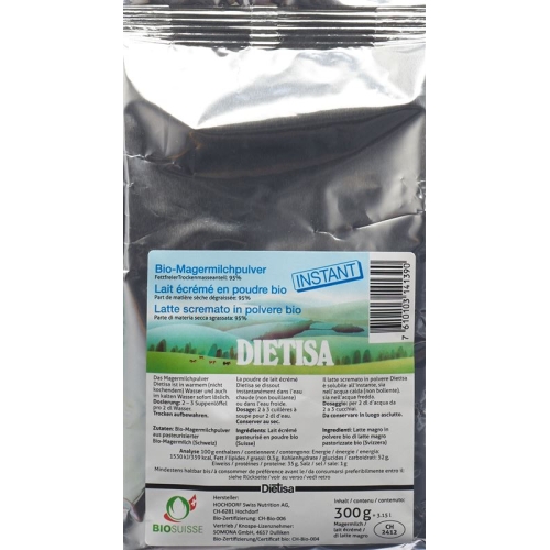 Dietisa skimmed milk powder instant Bio Battalion 300 g buy online