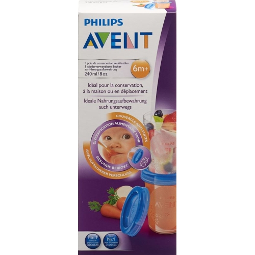 Avent Philips Via storage cup 240ml 5 cup lid 5 buy online