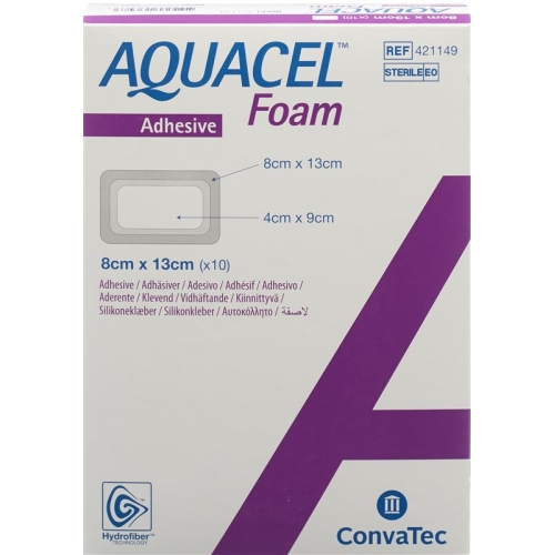 AQUACEL Foam adhesive foam dressing 8x13cm 10 pcs buy online