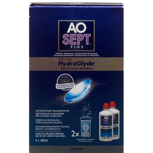 Aosept Plus HydraGlyde with 2 x 360 ml buy online