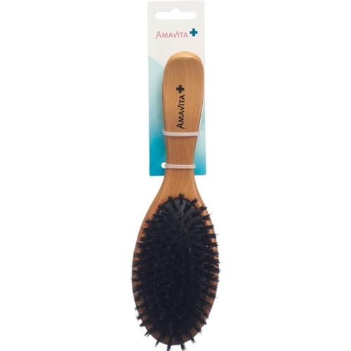 Amavita wooden brush wild boar bors oval buy online