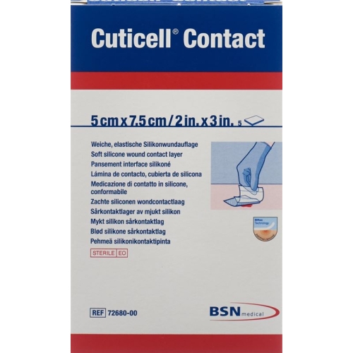 Contact Cuticell silicone dressing 5x7.5cm 5 pcs buy online